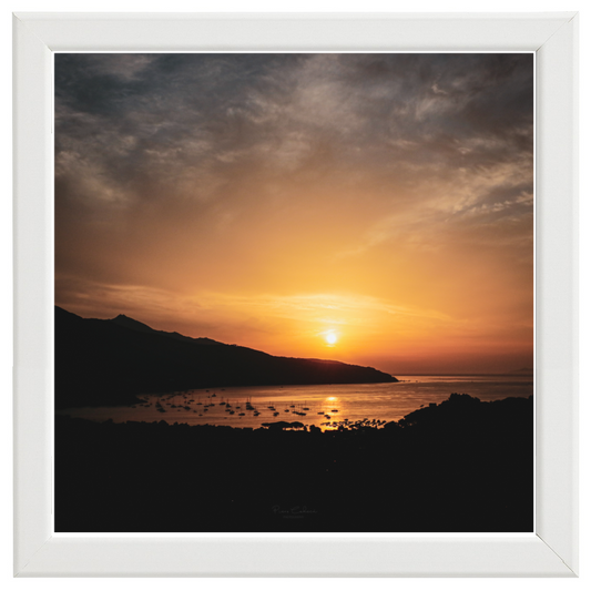 Poster con Cornice 40x40 Tramonto nella baia (Isolad'Elba)