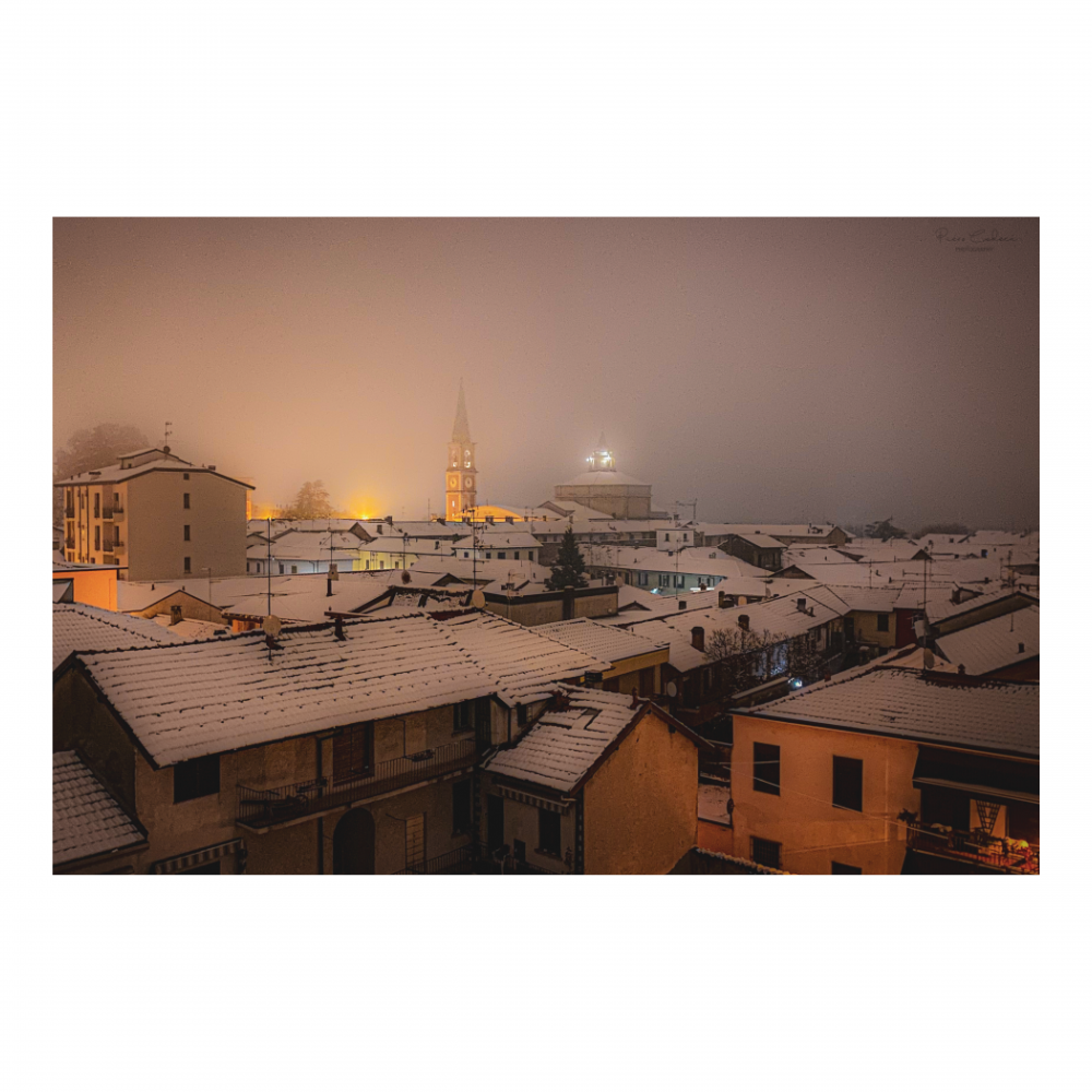 Vista sul centro di Olgiate dopo la nevicata 2